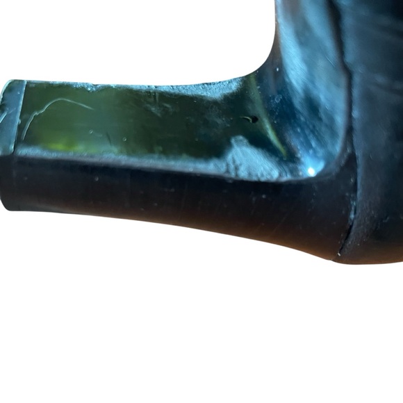 Ralph Lauren Myla Black Leather Heeled Boots 9.5 Stap Harness‎ Silver Hardware - Picture 8 of 14